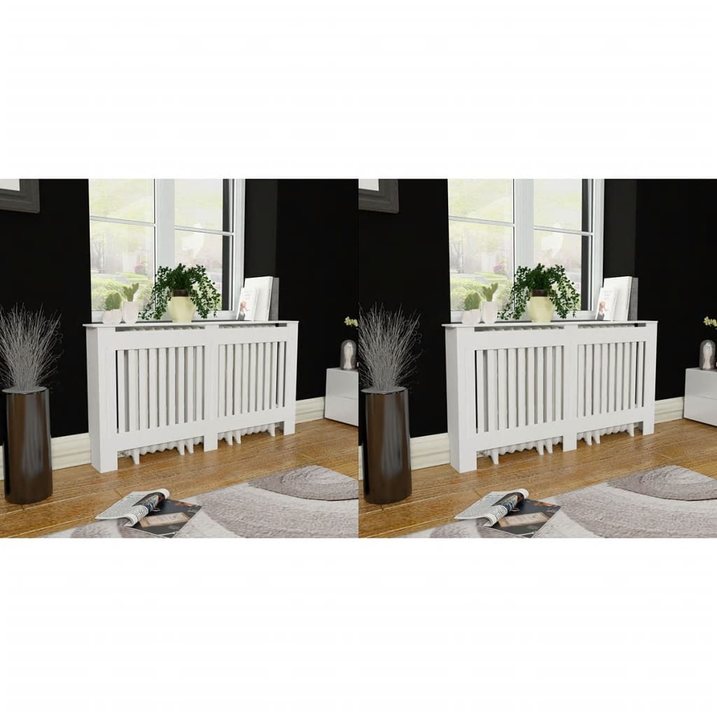 Radiaatori kate, 2 tk, tehispuit, 152 cm, valge