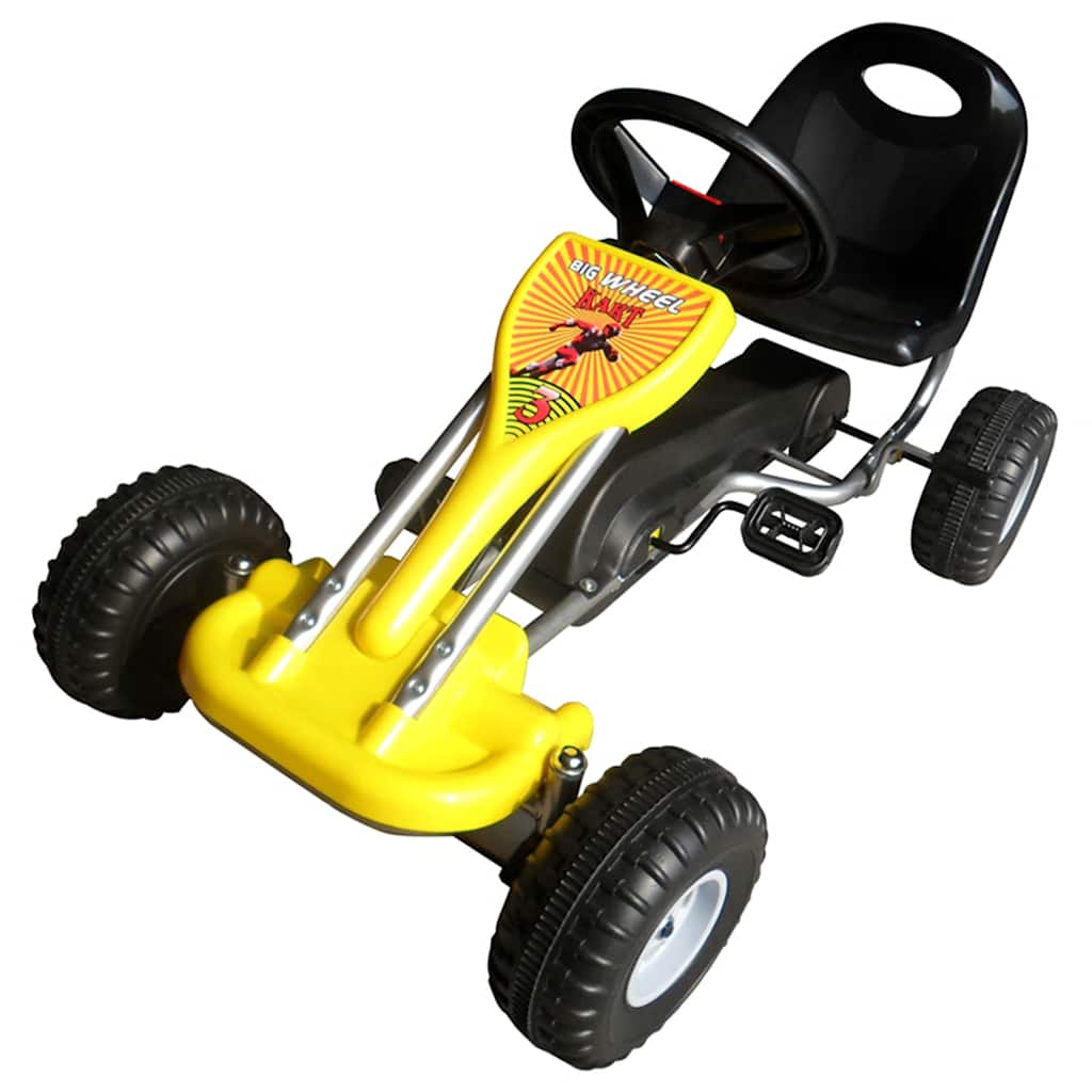 Pedaalidega kart lastele kollane