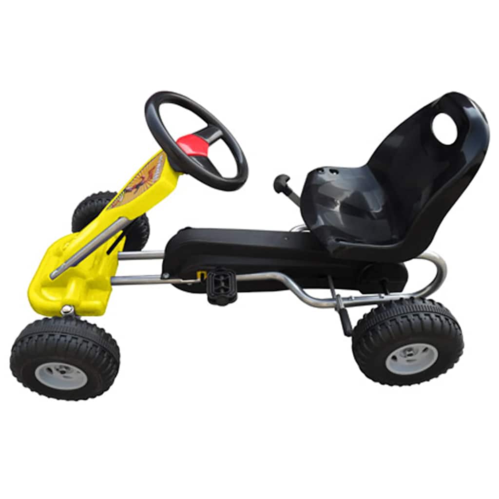 Pedaalidega kart lastele kollane
