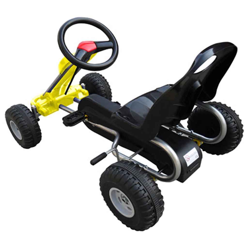 Pedaalidega kart lastele kollane