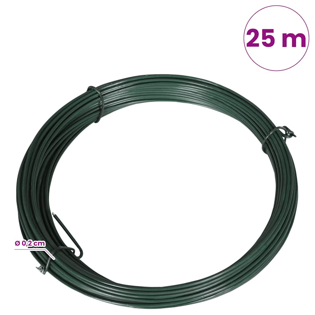 Võrkaia sidumistraat 25 m 1,4/2 mm, terasest, roheline