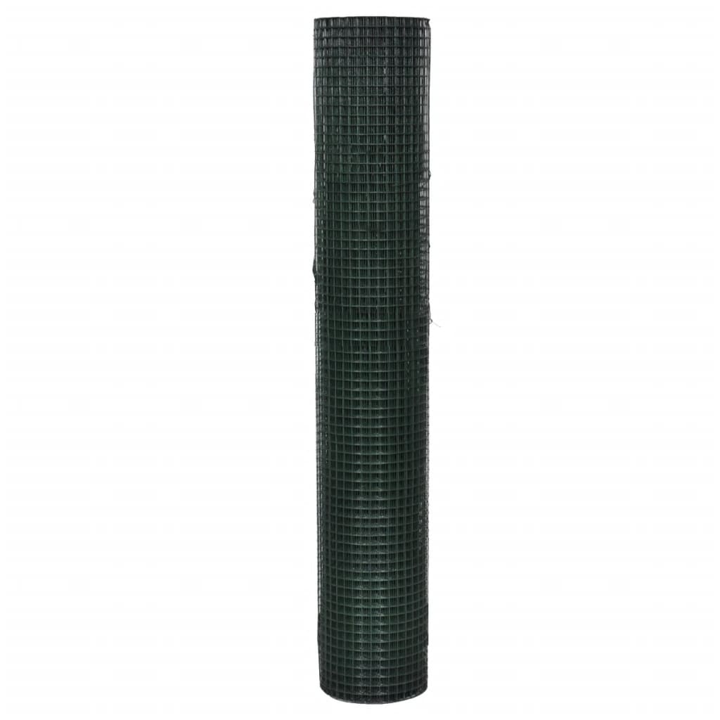 Kanade traataed, PVC-kattega tsingitud teras, 25x1 m, roheline