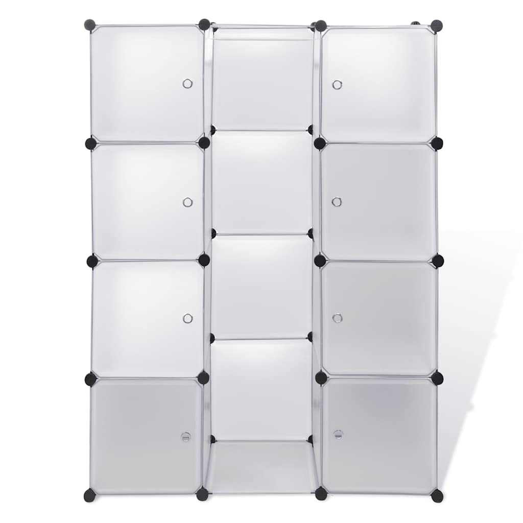 Modulaarne kapp 9 sektsiooniga, valge, 109x36,5x143 cm