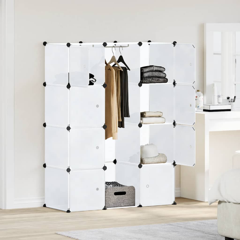 Modulaarne kapp 9 sektsiooniga, valge, 109x36,5x143 cm