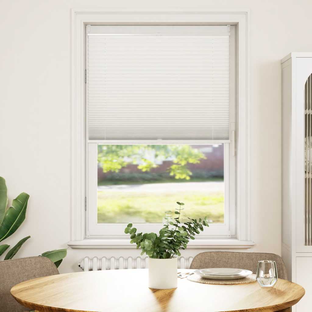Plisseekardin 80 x 125 cm valge