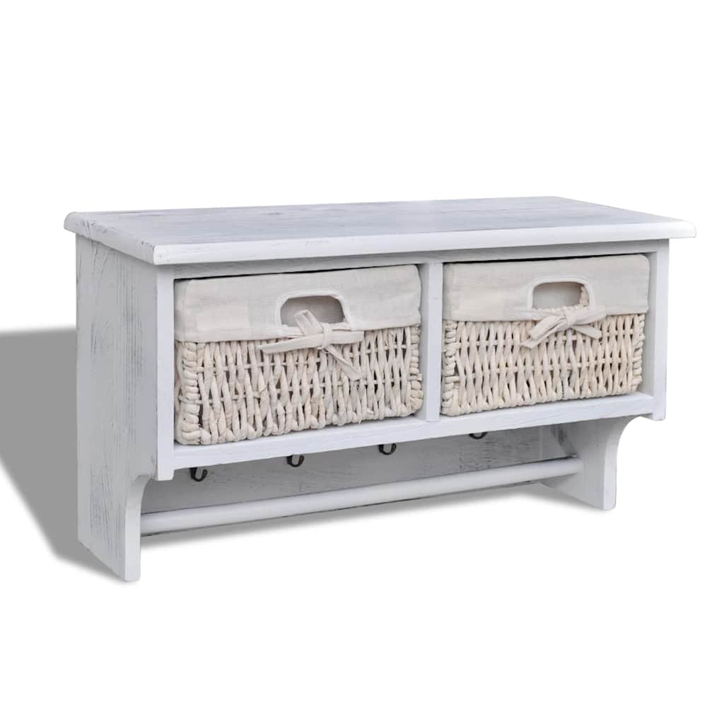 Seinariiul, valge, 60 x 23,5 x 33 cm, Paulownia puit