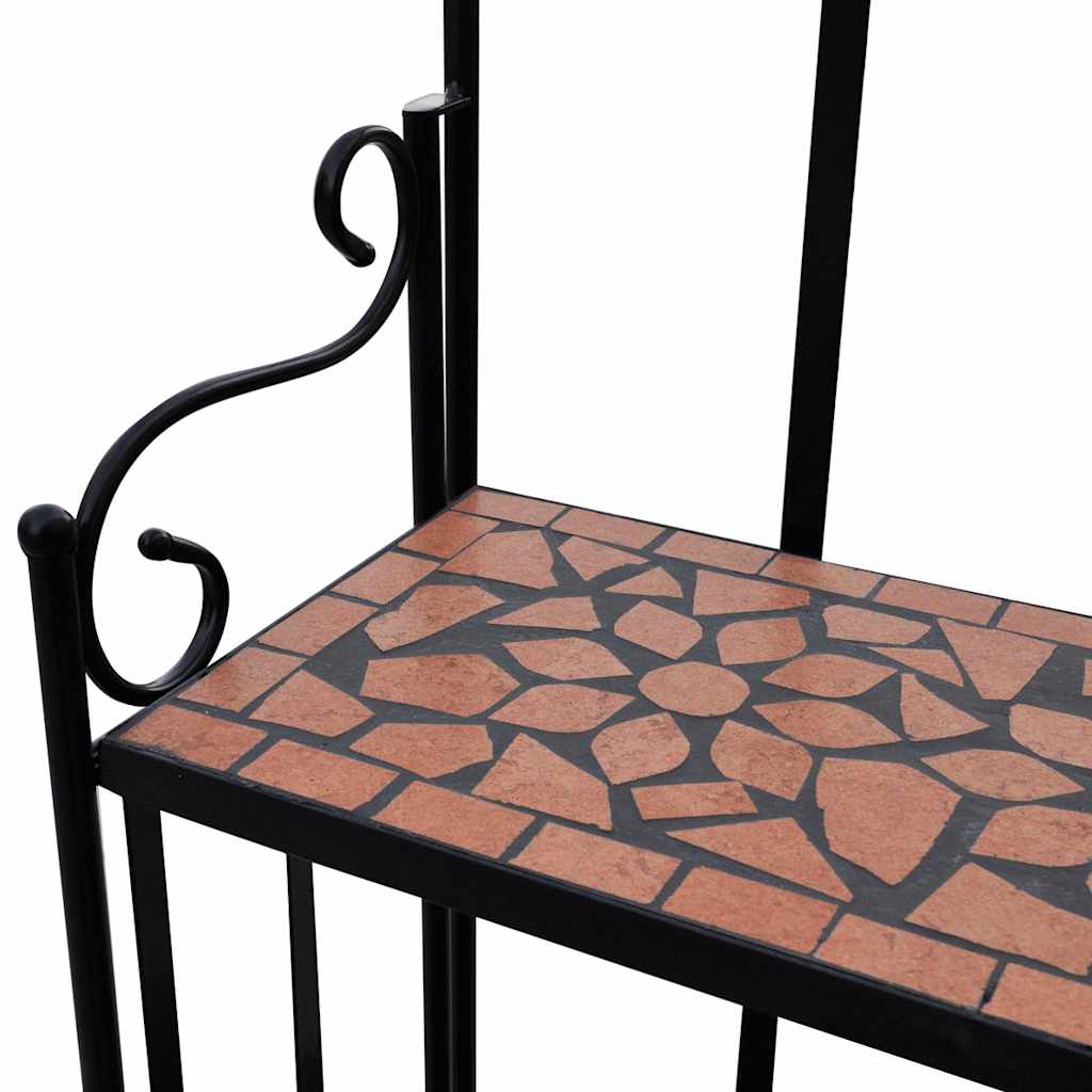 Taimealus, taimeriiul, terrakota värvi, mosaiikmustriga