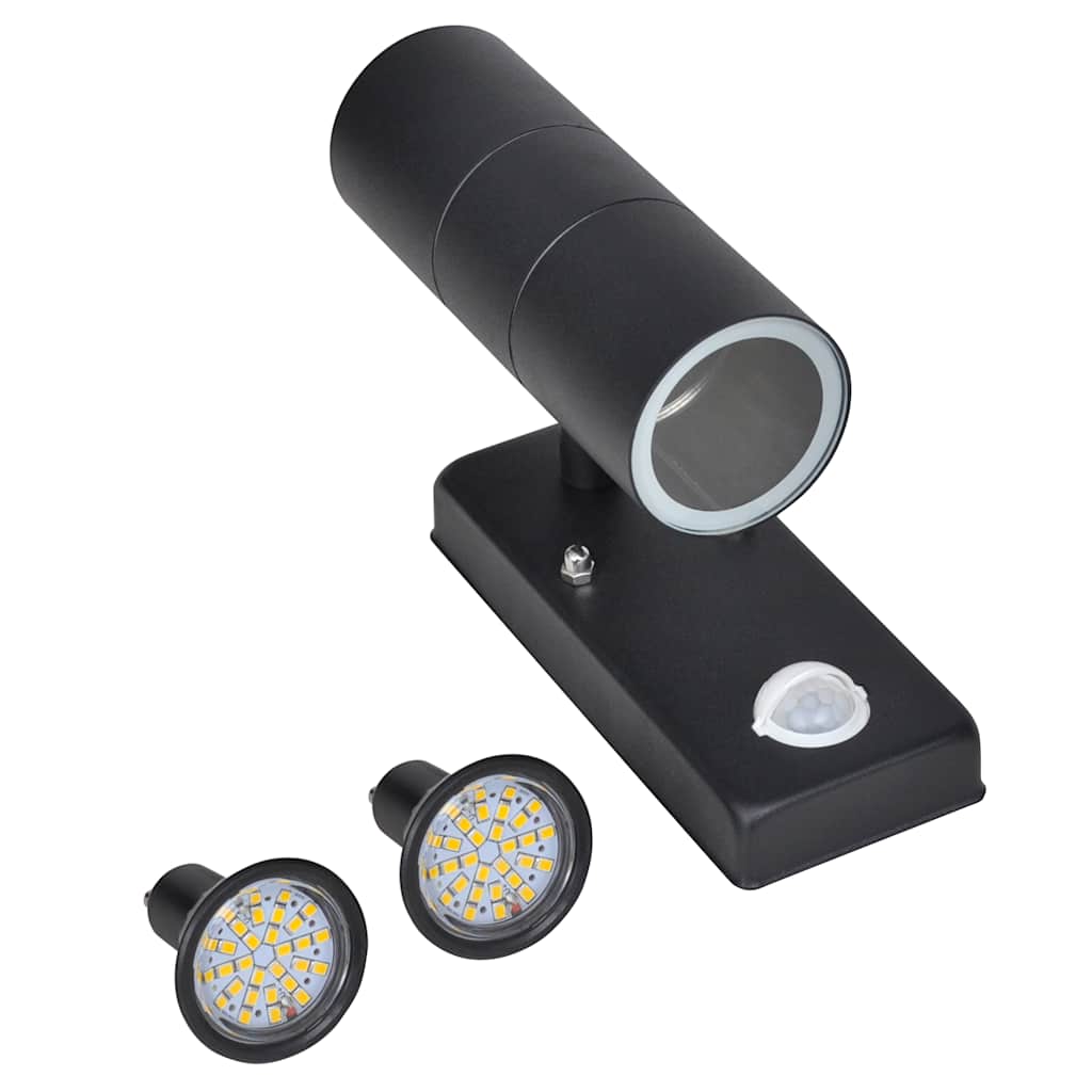 Roostevabast terasest LED-seinalamp anduriga must