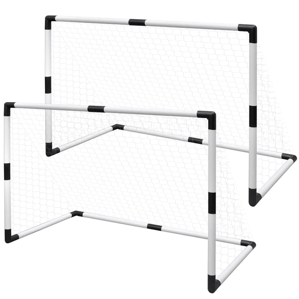 Mini jalgpallivärav postide ja võrguga 2 tk lastele 91,5 x 48 x 61 cm