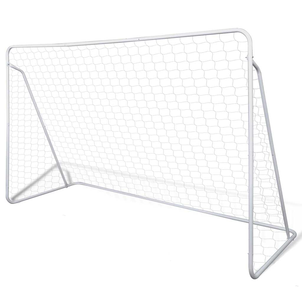 Terasest jalgpallivärav võrguga 240 x 90 x 150 cm kvaliteetne