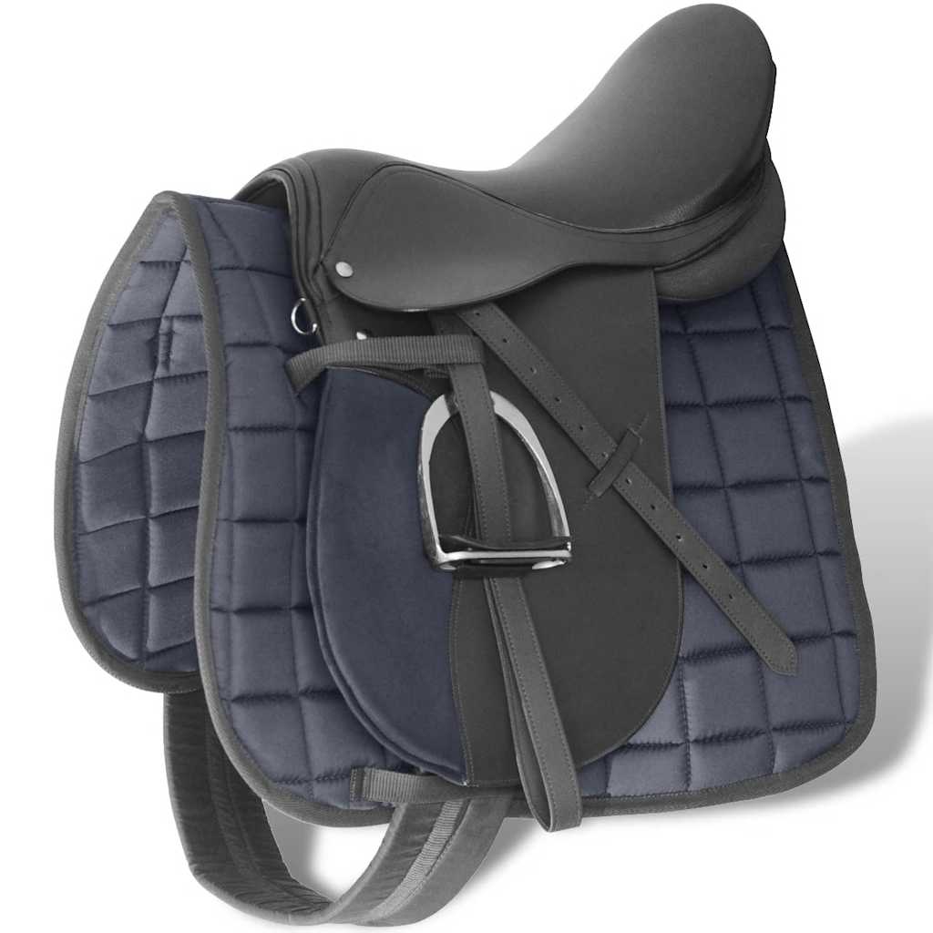 Hobuse sadula komplekt 16" must nahk