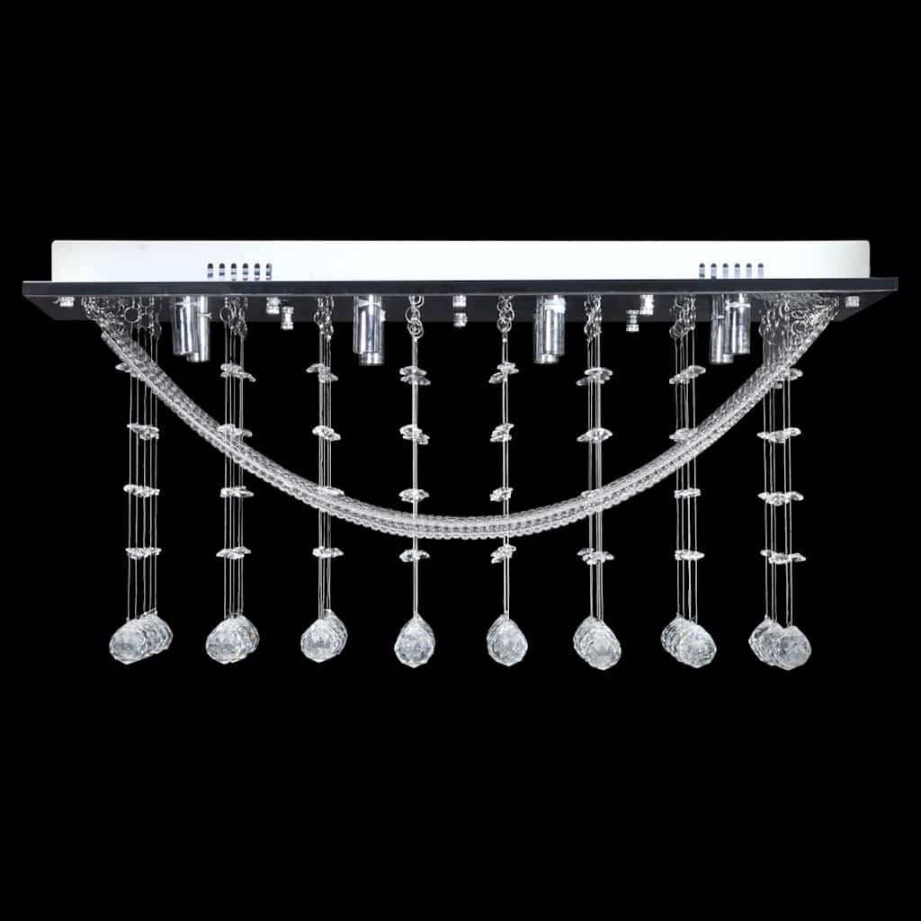 Valge laelamp sädelevate klaasist kristallhelmestega 8xG9 29 cm
