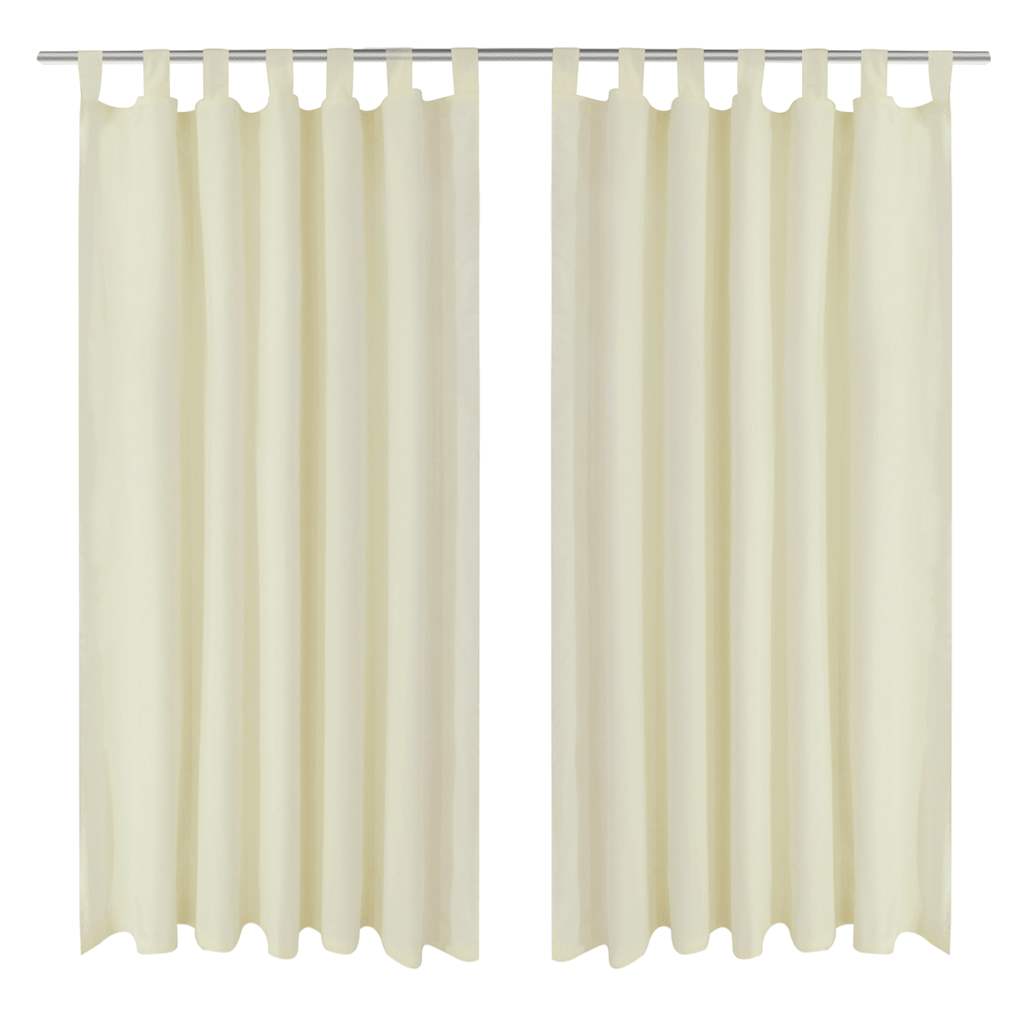 Aasadega mikrosatiinist kardinad 2 tk 140 x 245 cm kreemjasvalge