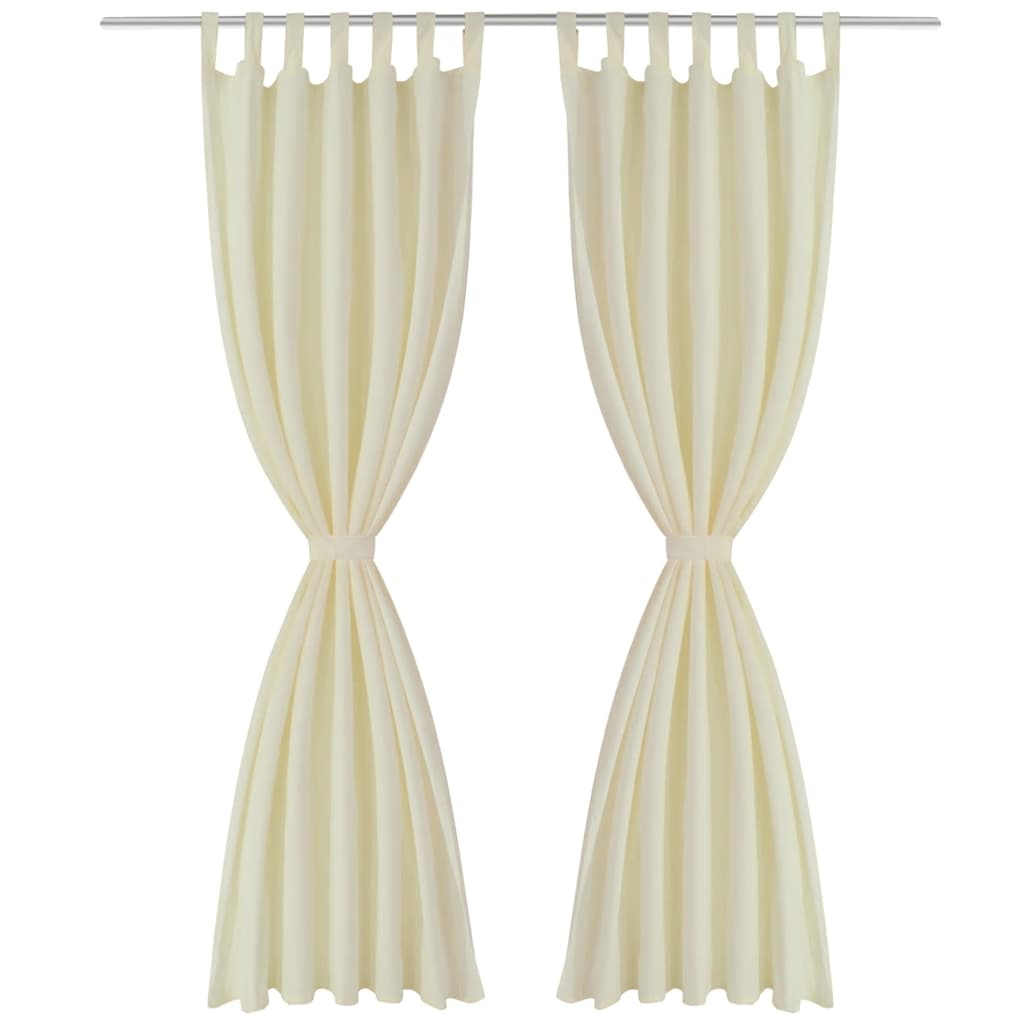 Aasadega mikrosatiinist kardinad 2 tk 140 x 245 cm kreemjasvalge