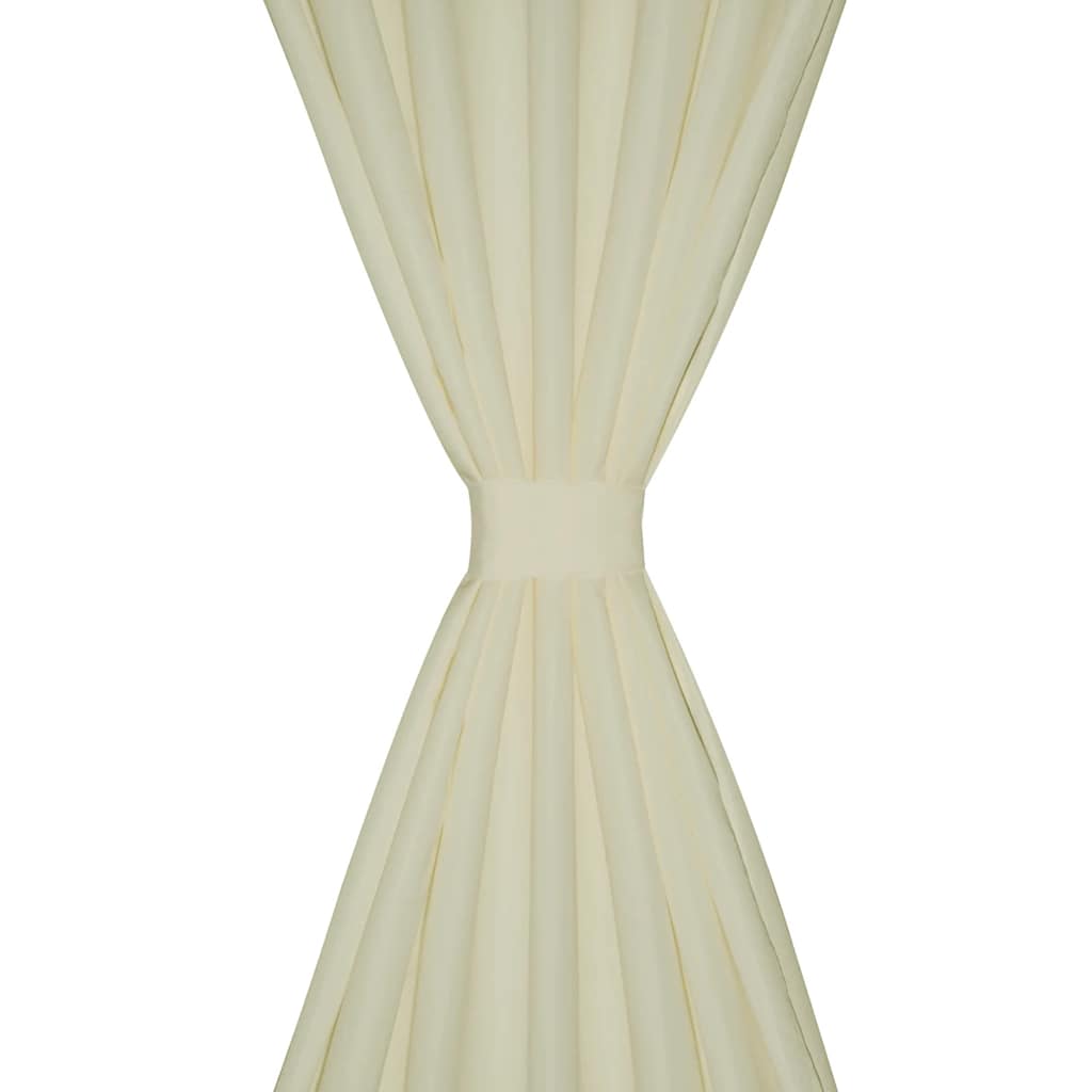 Aasadega mikrosatiinist kardinad 2 tk 140 x 245 cm kreemjasvalge