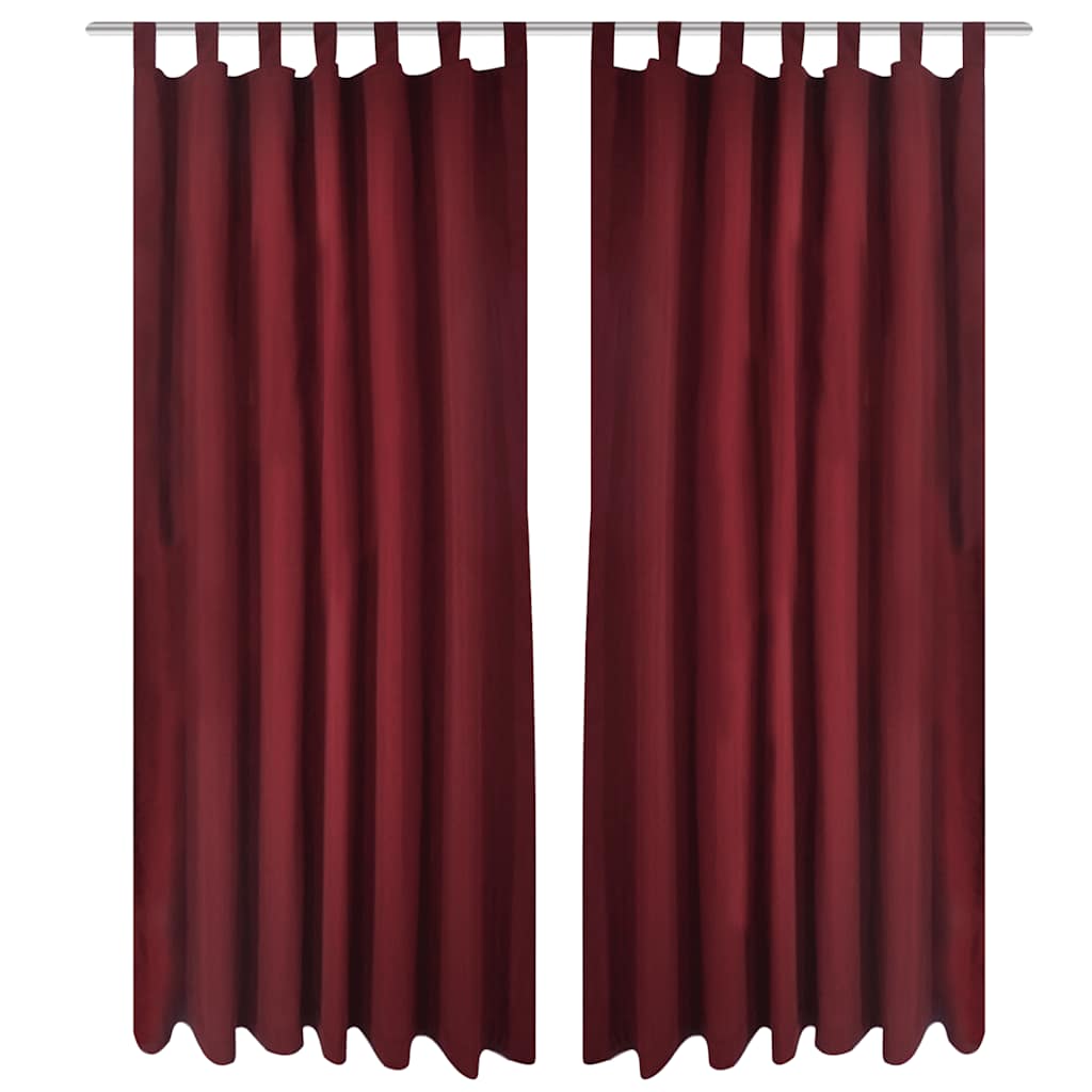 Aasadega mikrosatiinist kardinad 2 tk 140 x 175 cm bordoopunane