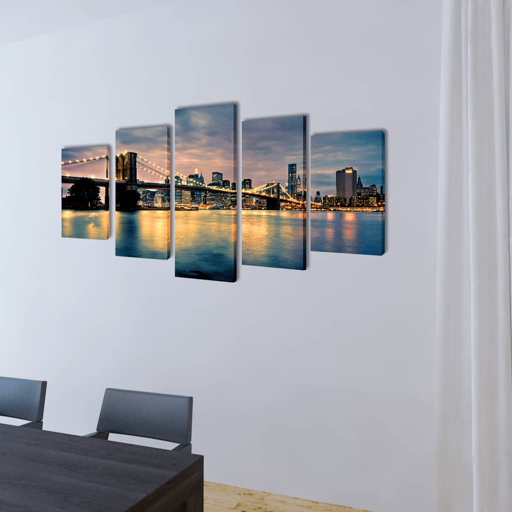 Seinamaalikomplekt Brooklyni silla ja jõega, 200 x 100 cm