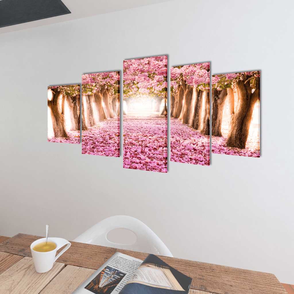 Seinamaalikomplekt lõuendil kirsiõitega, 200 x 100 cm