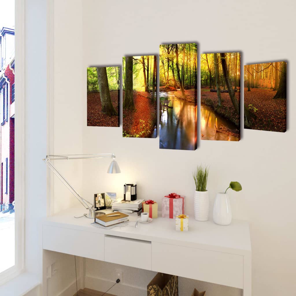 Seinamaalikomplekt lõuendil metsaga, 200 x 100 cm