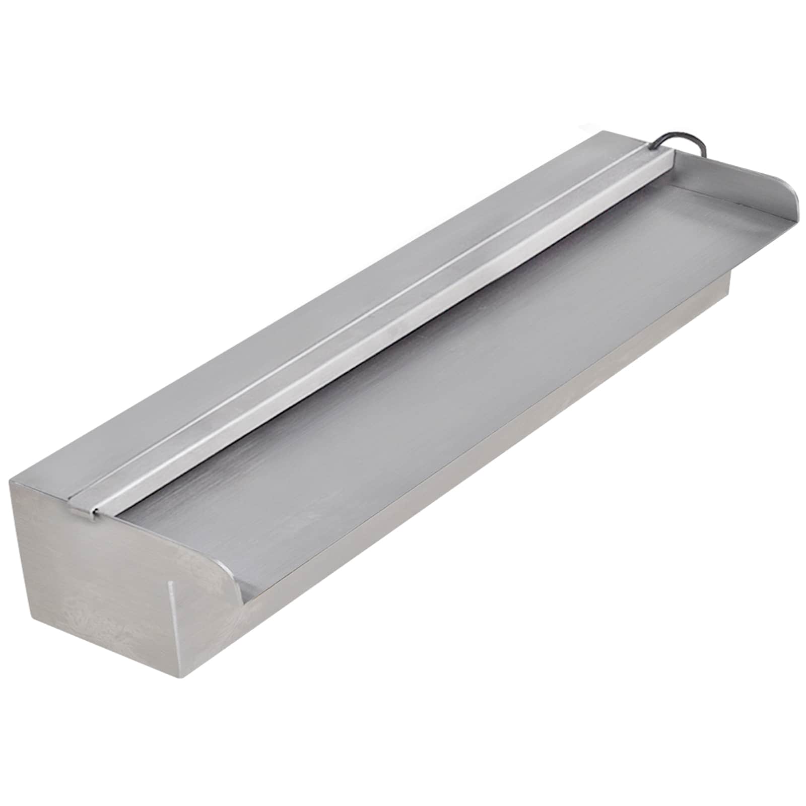 Ristkülikukujuline basseini purskkaev LED-tuledega terasest 45 cm