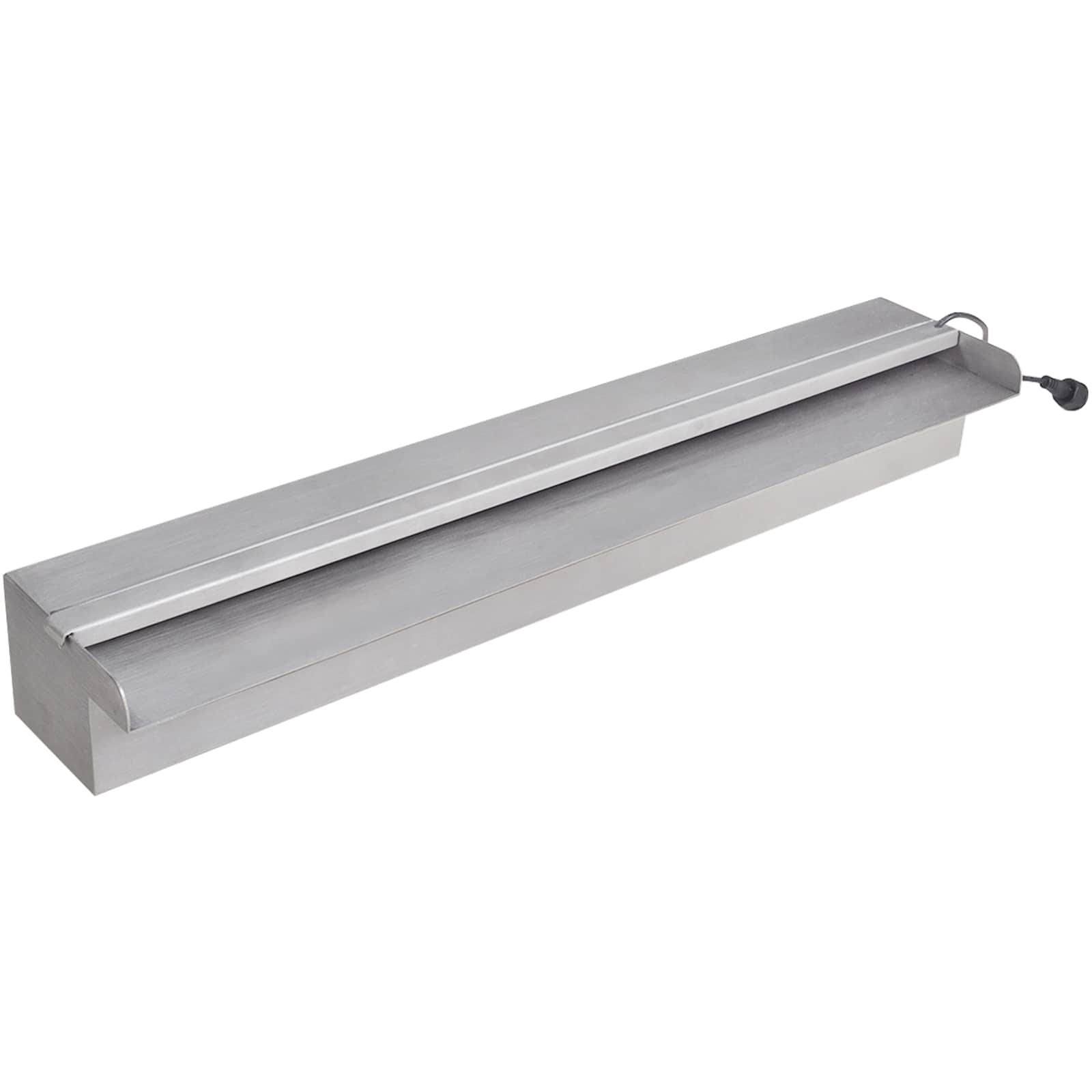 Ristkülikukujuline basseini purskkaev LED-tuledega terasest 60 cm