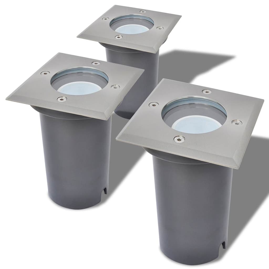 Maapinna LED-valgustid 3 tk kandiline