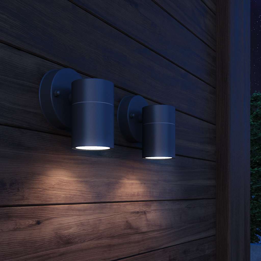 Õue LED-seinavalgustid 2 tk, roostevaba teras, alla suunatud