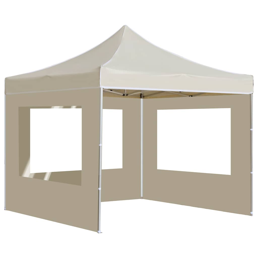 Kokkupandav peotelk seintega, alumiinium, 3 x 3 m, kreemjas