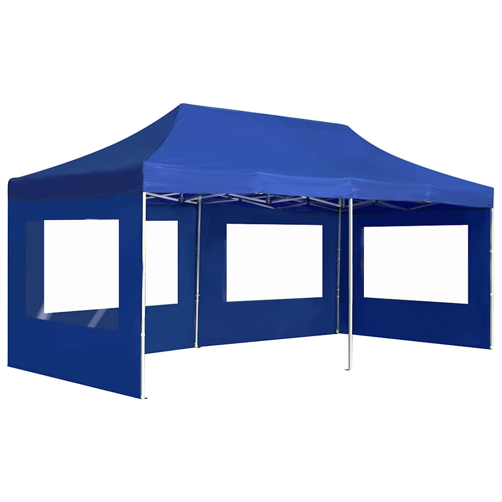 Kokkupandav peotelk seintega, alumiinium, 6 x 3 m, sinine