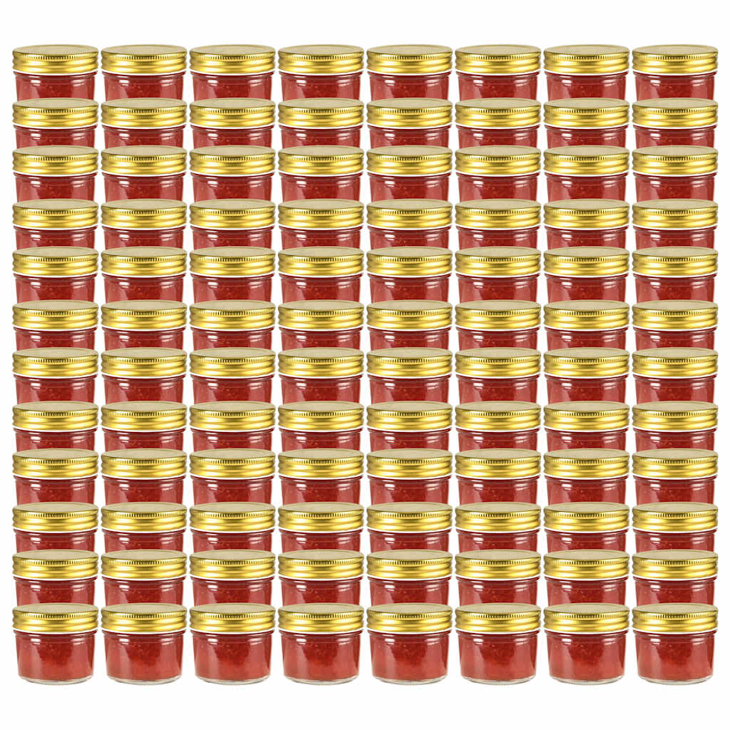 Kuldsete kaantega klaasist moosipurgid 96 tk, 110 ml
