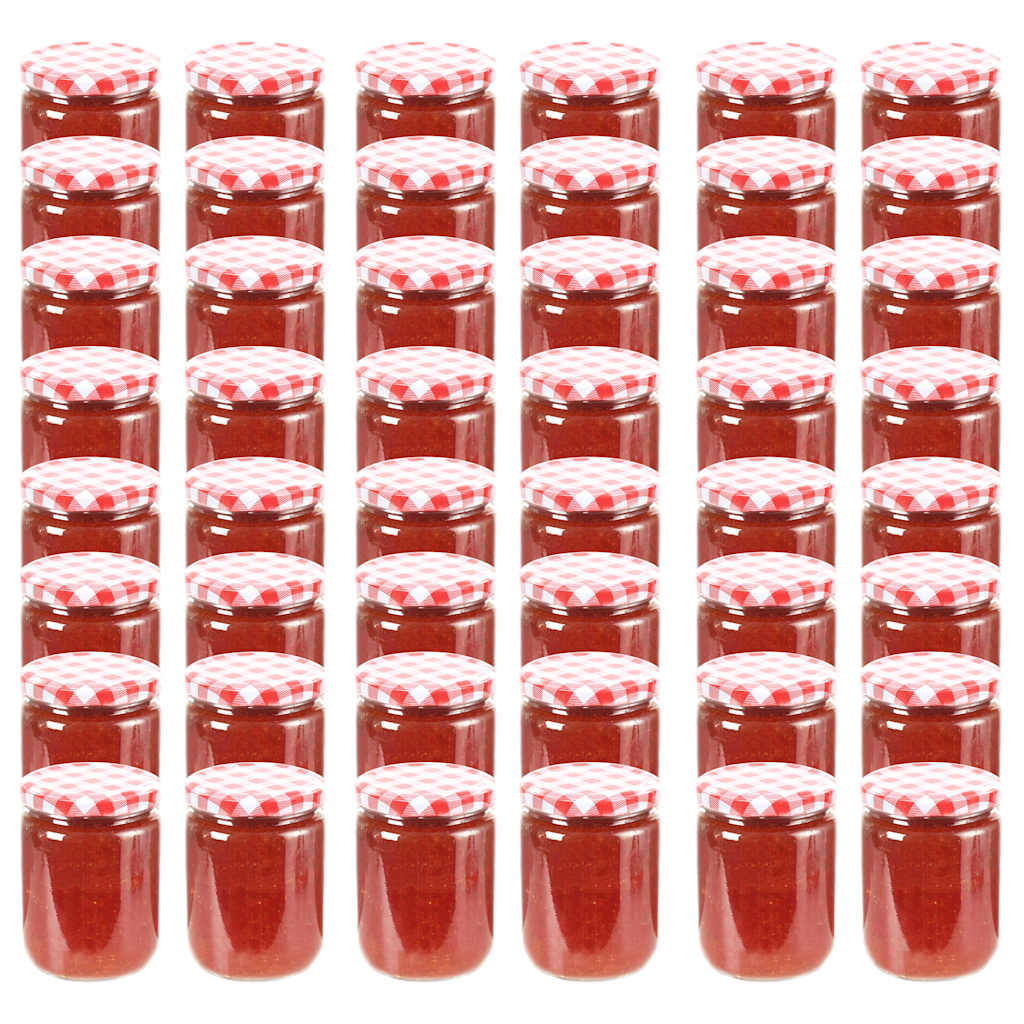 Klaasist moosipurgid valge ja punase kaanega 48 tk, 230 ml