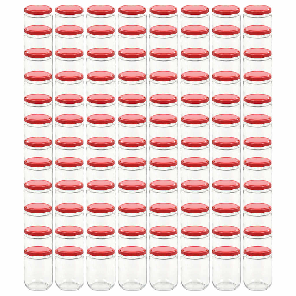 Klaasist moosipurgid punaste kaantega 96 tk, 230 ml