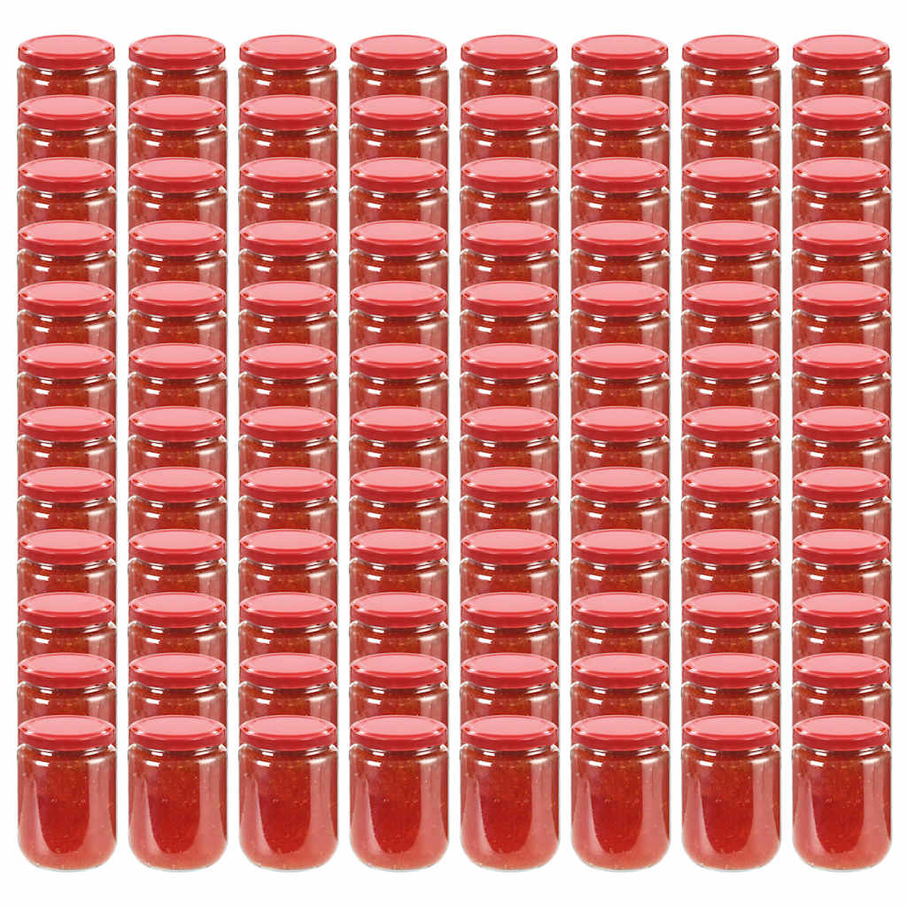Klaasist moosipurgid punaste kaantega 96 tk, 230 ml