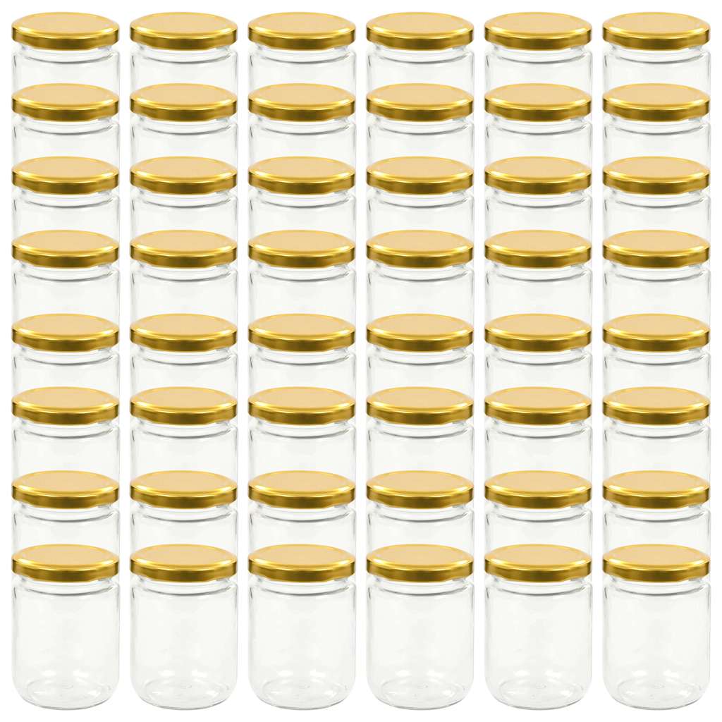 Klaasist moosipurgid kuldsete kaantega 48 tk, 230 ml