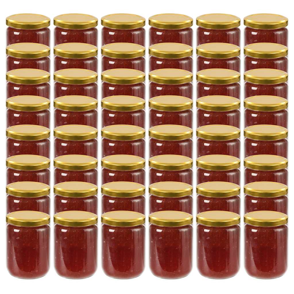 Klaasist moosipurgid kuldsete kaantega 48 tk, 230 ml