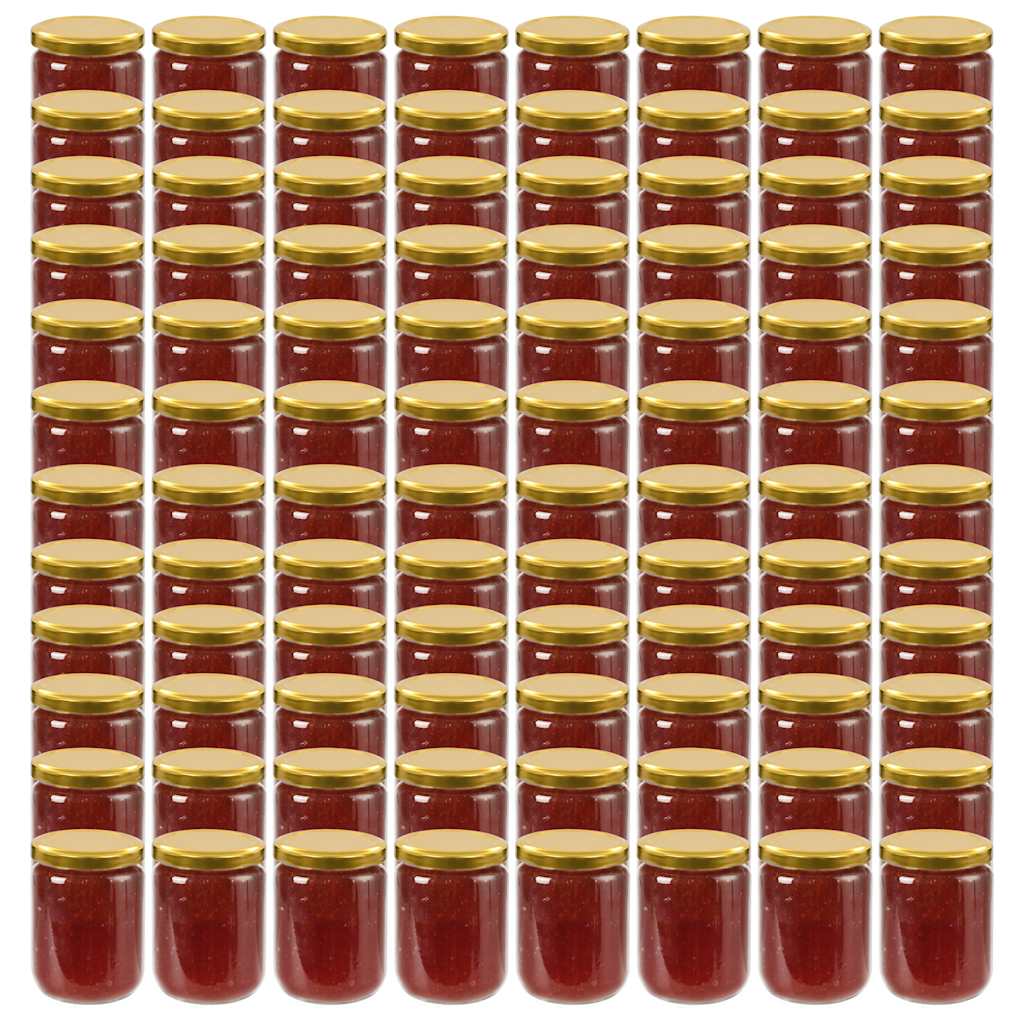 Klaasist moosipurgid kuldsete kaantega 96 tk, 230 ml
