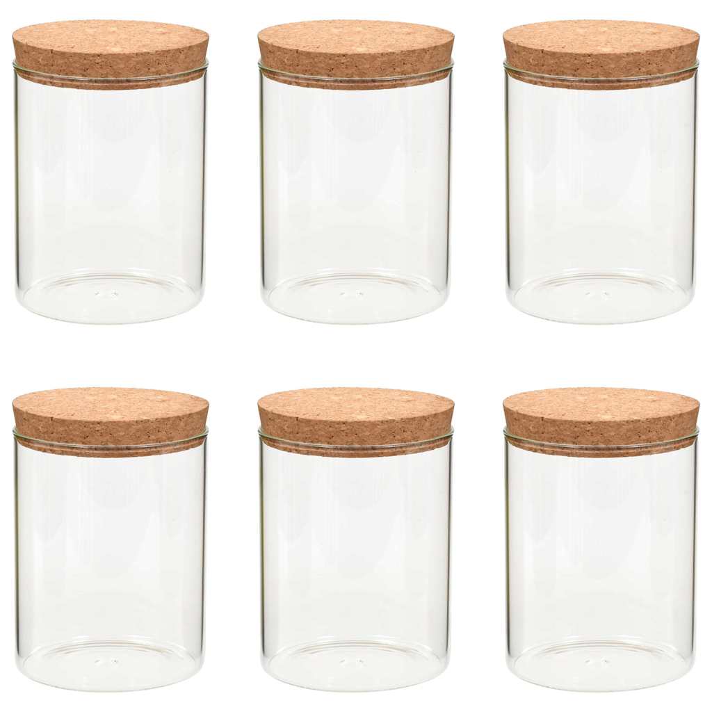 Korgist kaanega klaasist säilituspurgid 6 tk, 650 ml