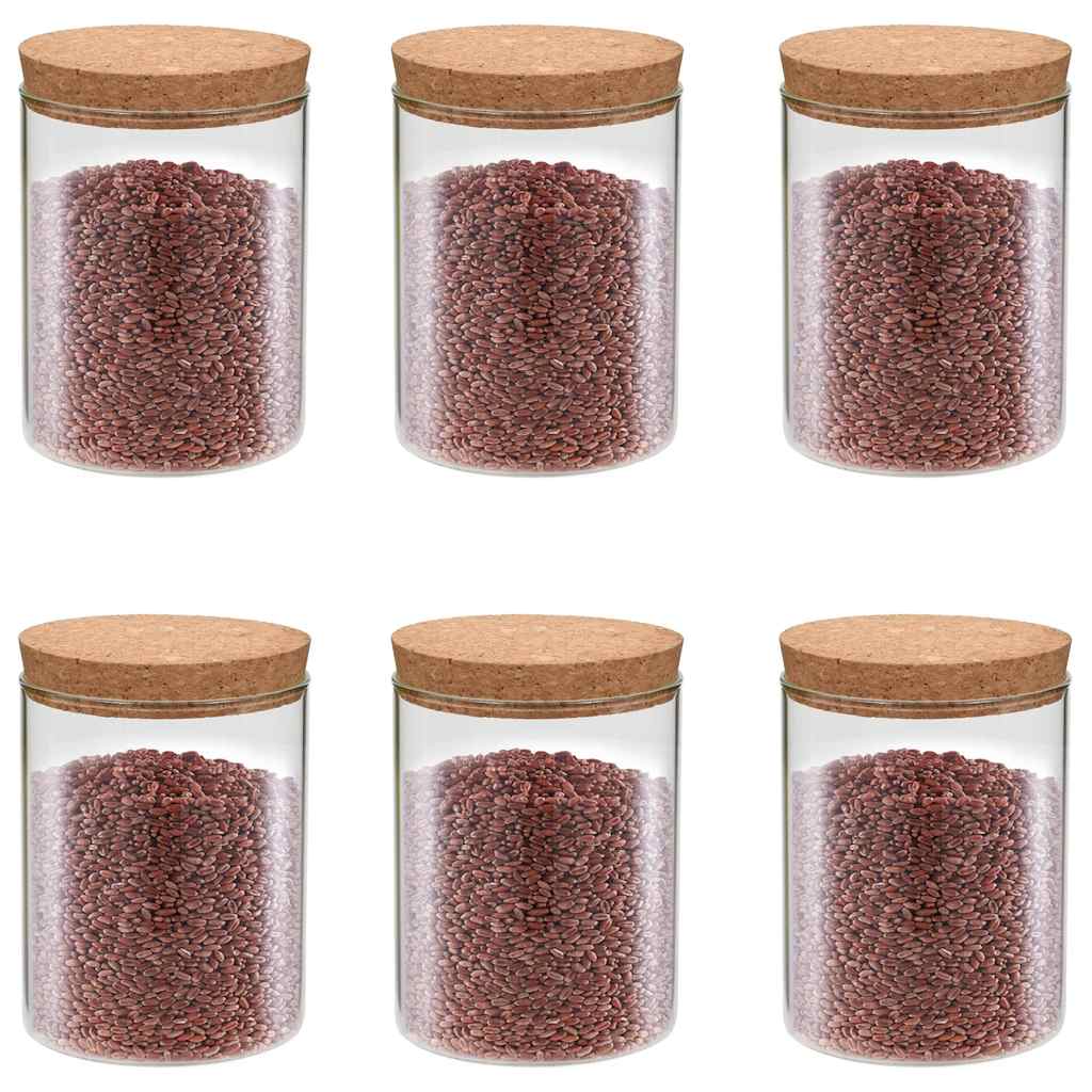 Korgist kaanega klaasist säilituspurgid 6 tk, 650 ml
