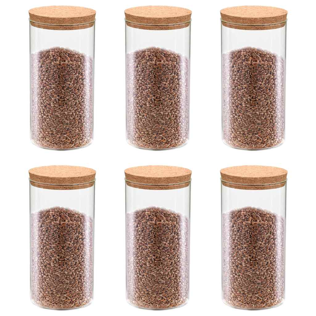 Korgist kaanega klaasist säilituspurgid 6 tk, 1400 ml
