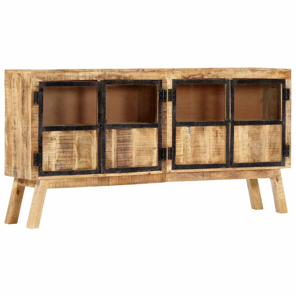 Puhvetkapp pruun ja must 160 x 30 x 80 cm töötlemata mangopuit