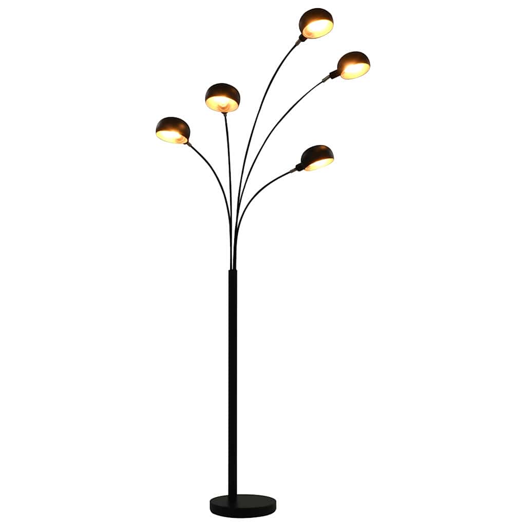 Põrandalamp, 200 cm, 5 x E14, must ja kuldne