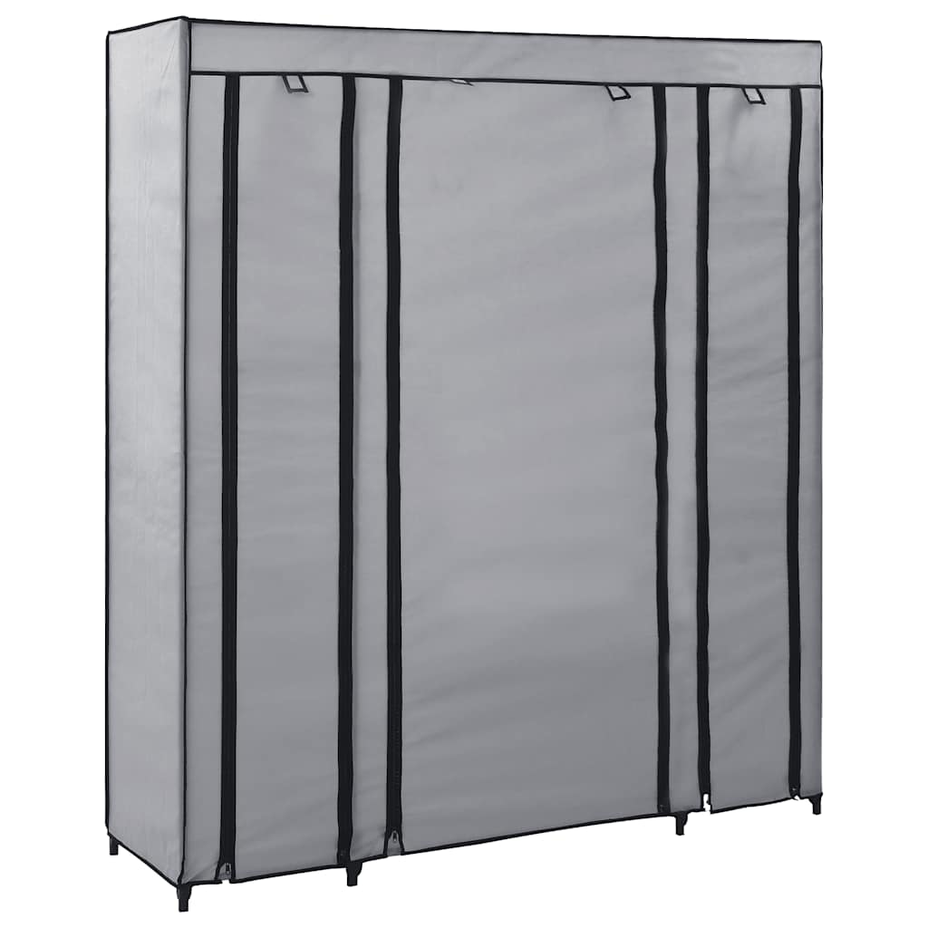 Sektsioonide ja torudega kapp, hall, 150 x 45 x 176 cm, kangast