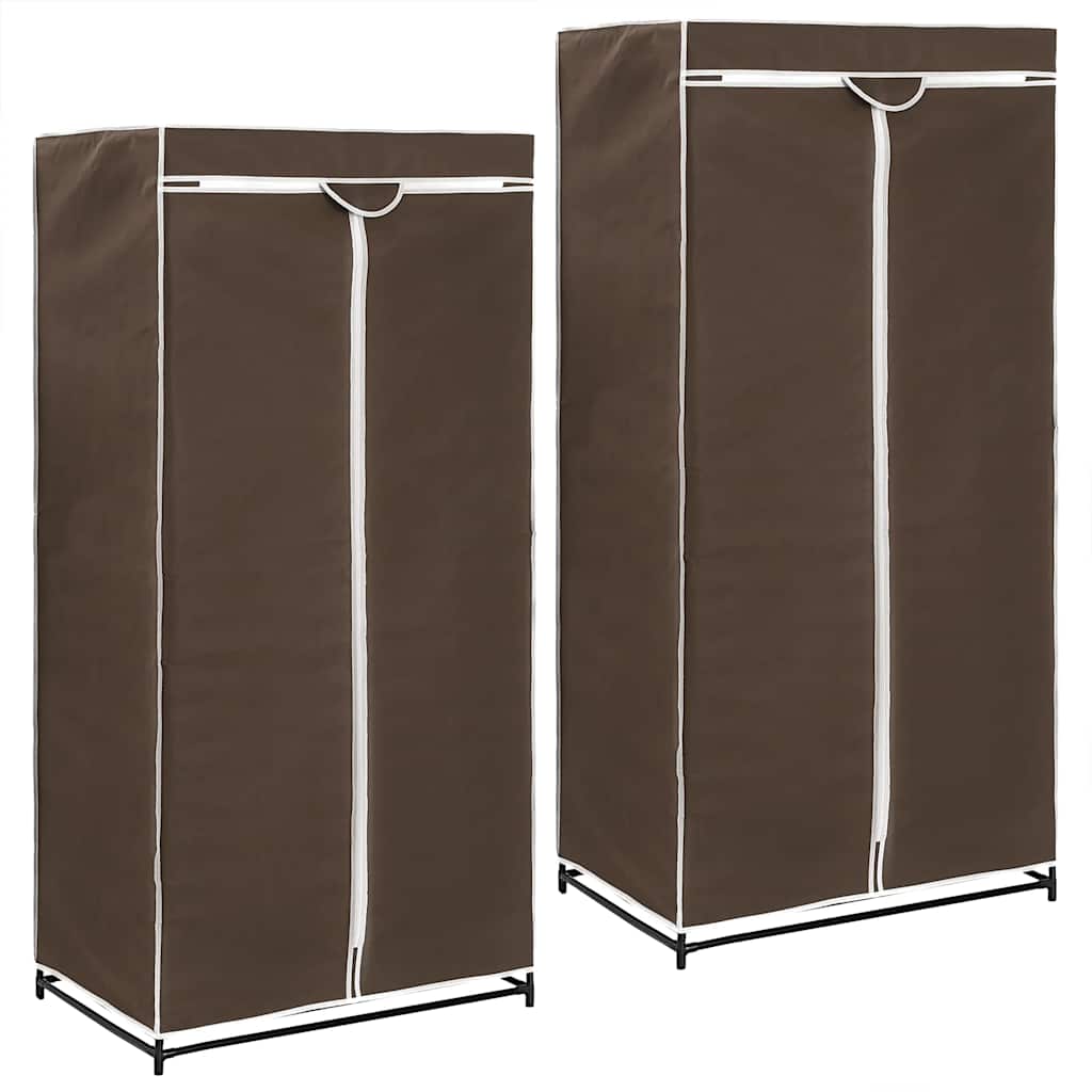 Riidekapid 2 tk pruun 75 x 50 x 160 cm