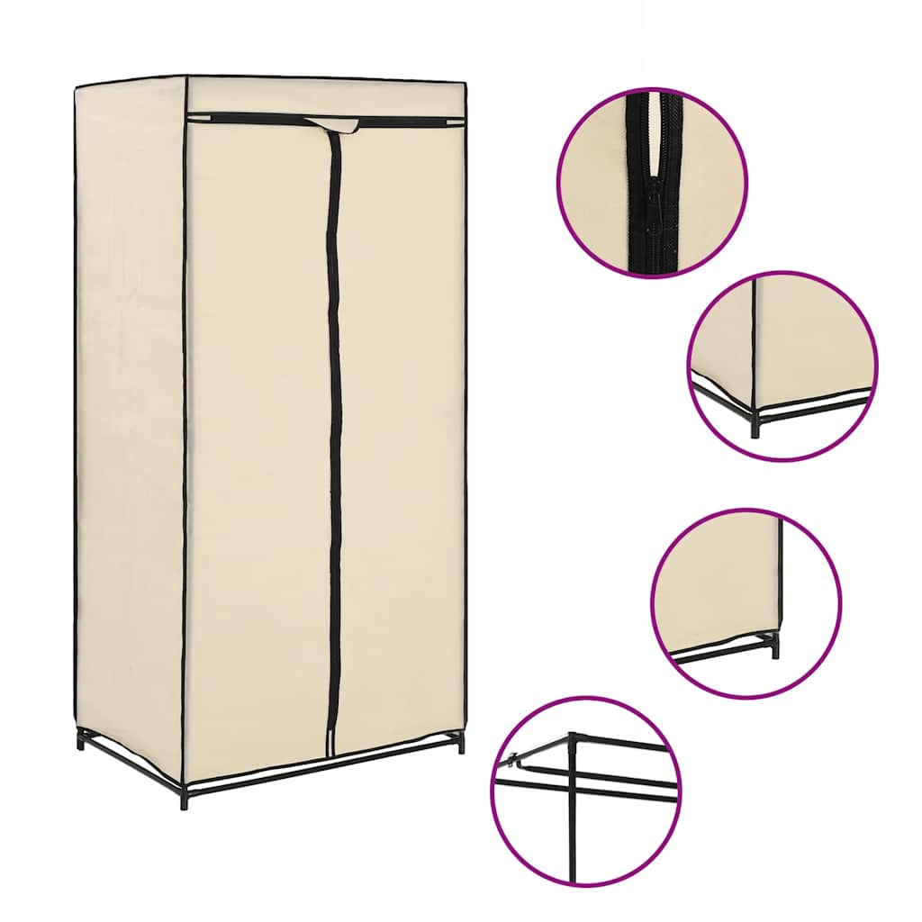 Riidekapid 2 tk, kreemjasvalge, 75 x 50 x 160 cm