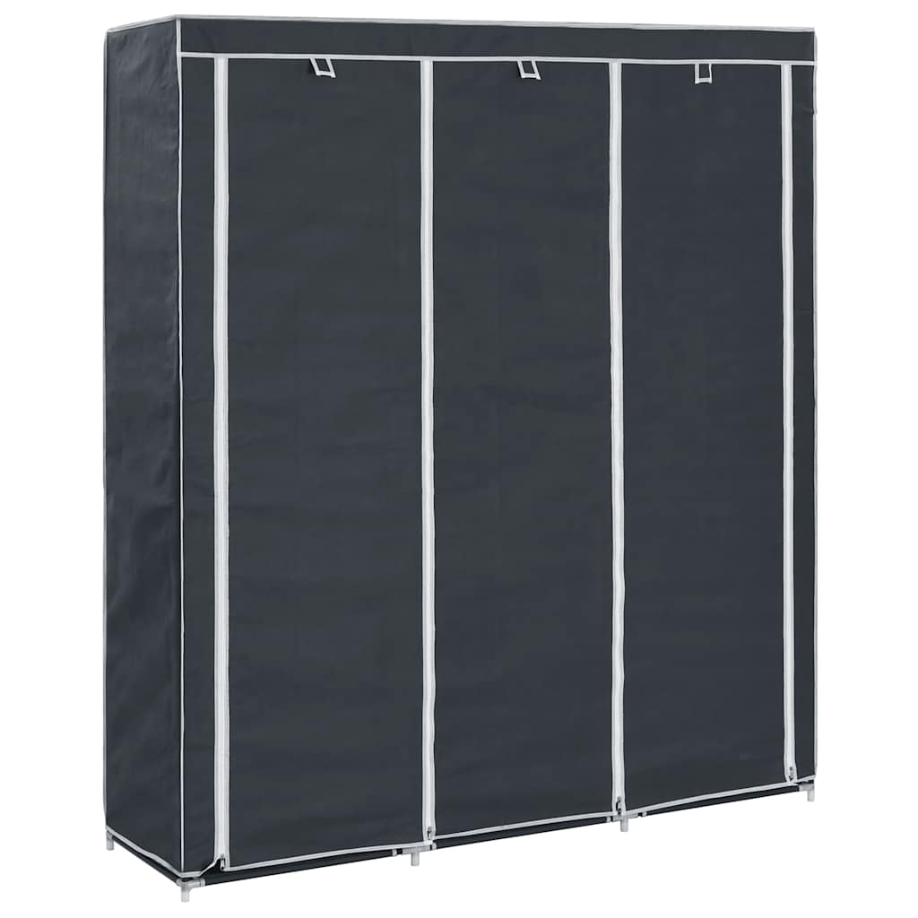 Sektsioonide ja torudega kapp, must, 150 x 45 x 175 cm, kangast