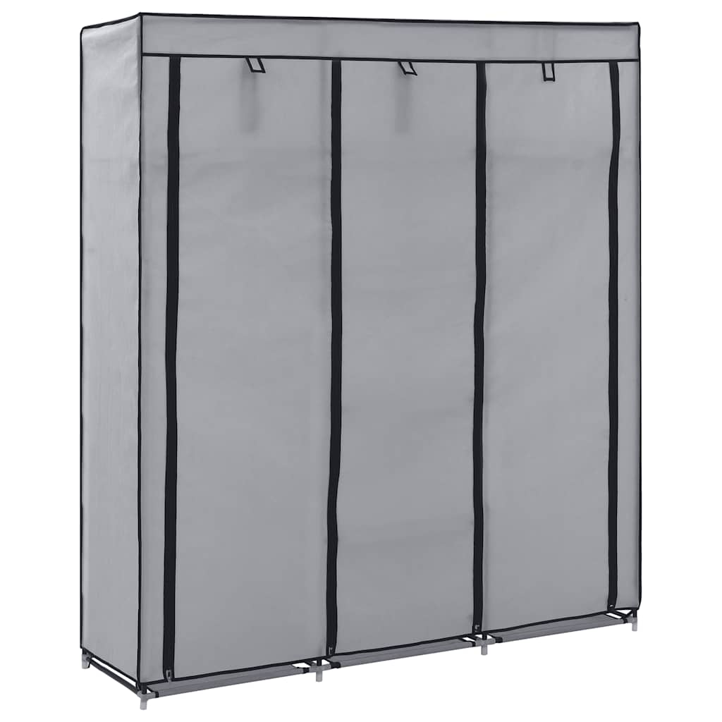Sektsioonide ja torudega kapp, hall, 150 x 45 x 175 cm, kangast