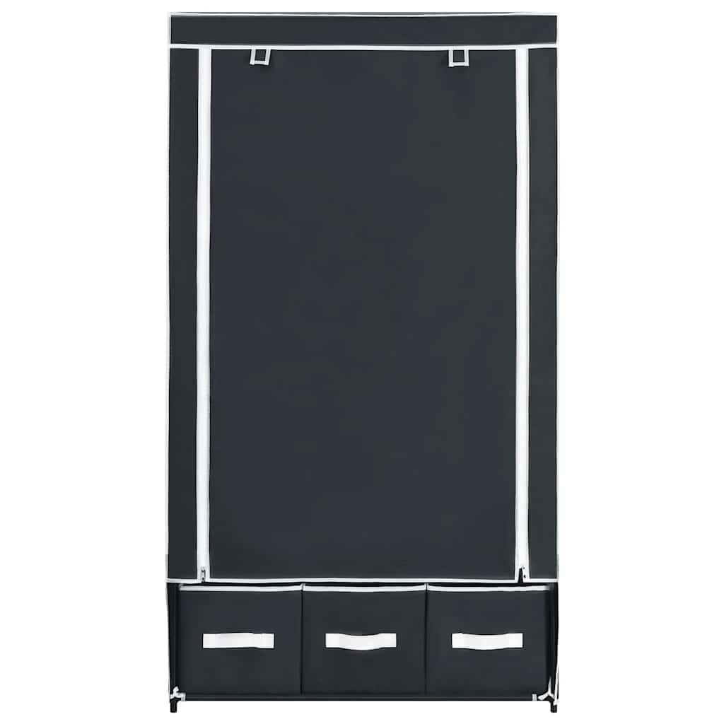 Garderoob, must, 87 x 49 x 159 cm, kangas