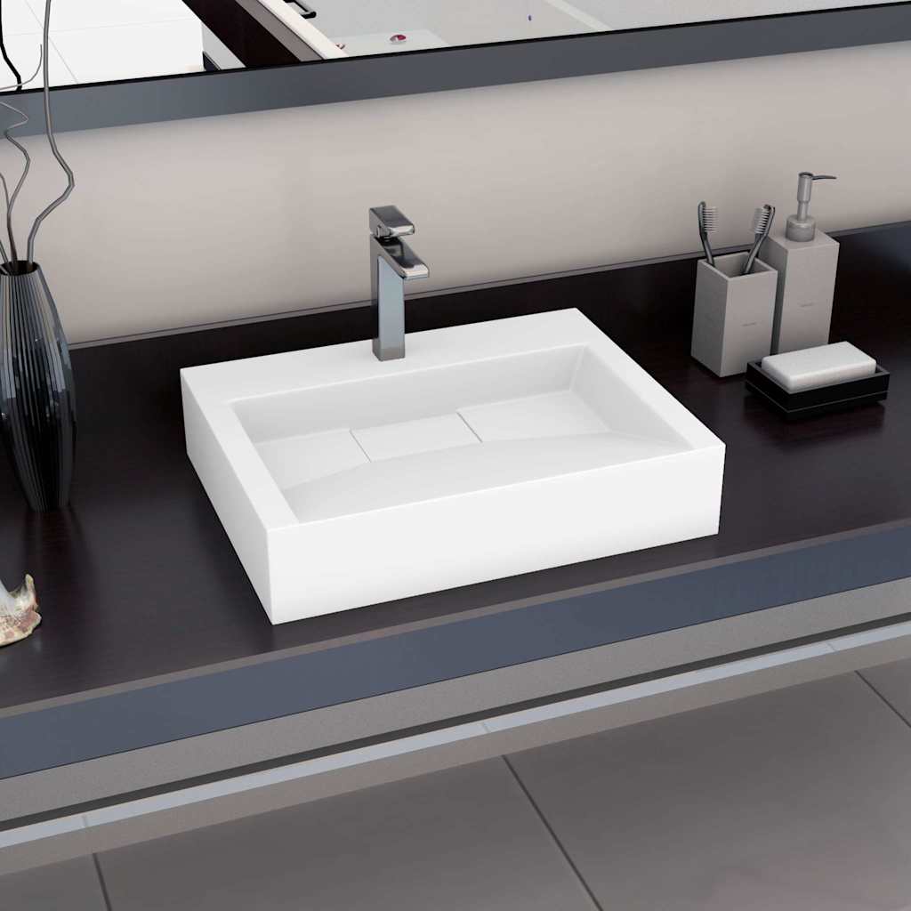 Valamu 60x38x11 cm mineraalne valatud / marmor valatud valge