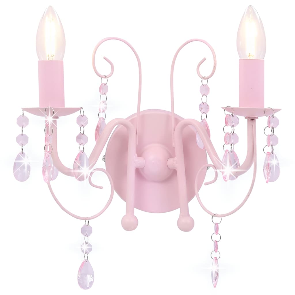 Lamp helmestega roosa ümmargune 2 x E14 pirni