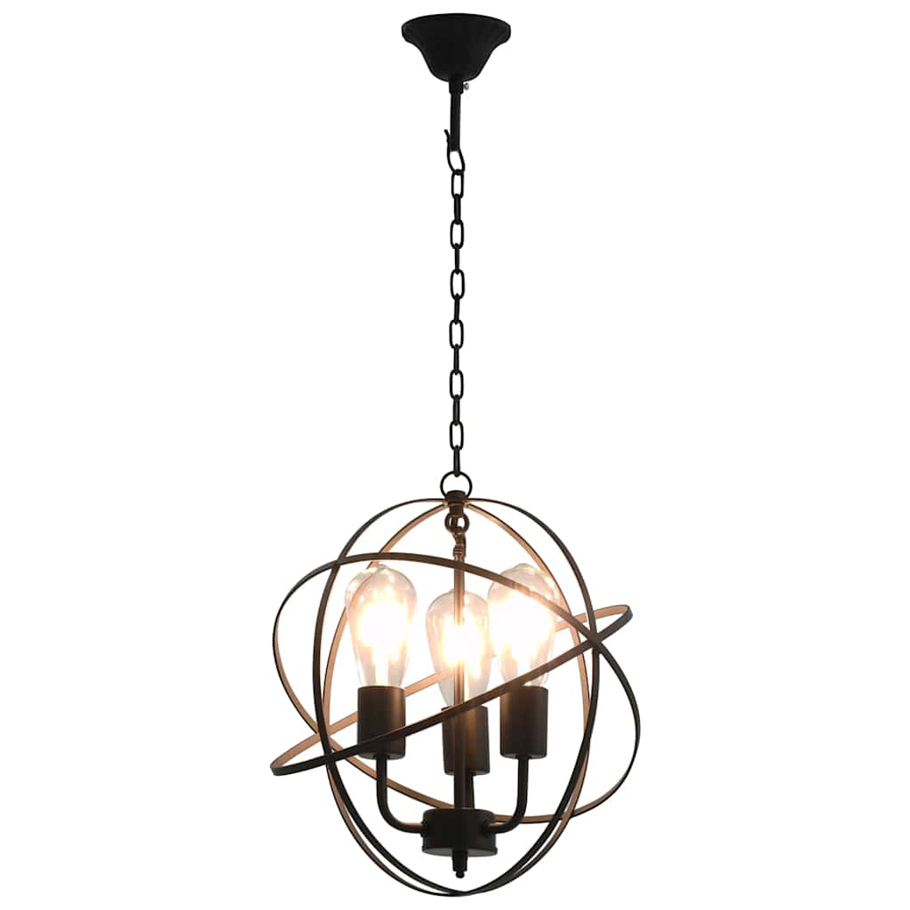 Laelamp, must, kera, 3 x E27 pirni